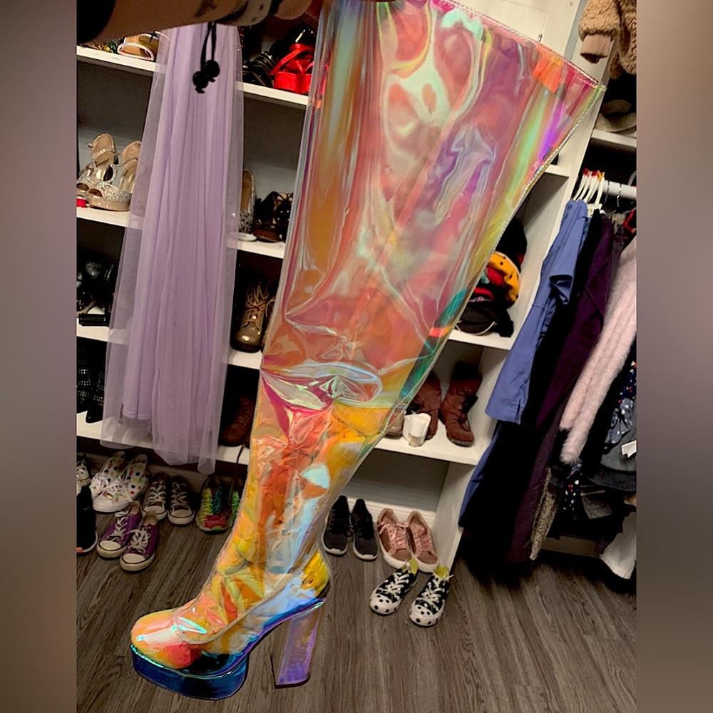 Current Mood Iridescent Over the Knee Boots